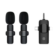 3In1 Wireless Microphone for Iphone Android Cameras Wireless Microphone for Interviews Vlog Noise Cancelling Lavalier Microphone